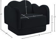 Bloom Velvet Upholstered Accent Chair in Black - 44007Black-C
