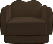 Bloom Velvet Upholstered Accent Chair in Brown - 44007Brown-C