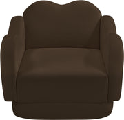 Bloom Velvet Upholstered Accent Chair in Brown - 44007Brown-C