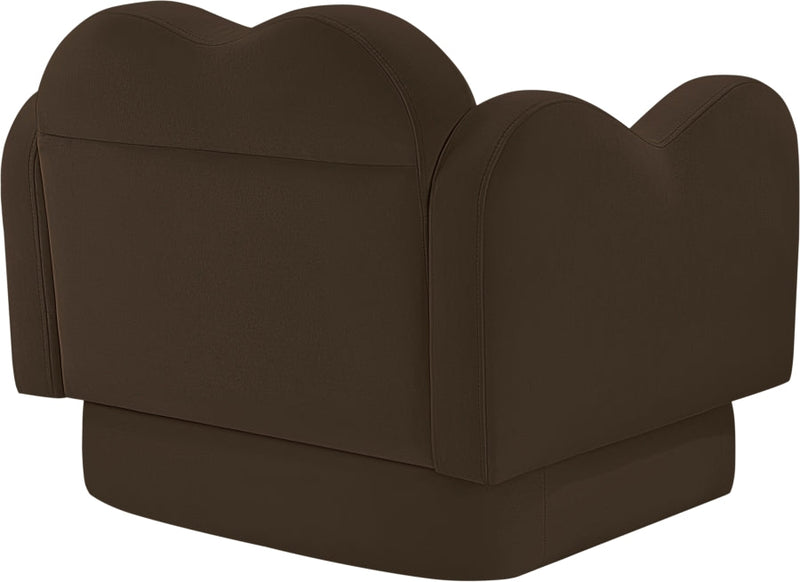 Bloom Velvet Upholstered Accent Chair in Brown - 44007Brown-C
