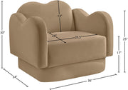 Bloom Velvet Upholstered Accent Chair in Camel - 44007Camel-C