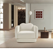 Bloom Velvet Upholstered Accent Chair in Cream - 44007Cream-C