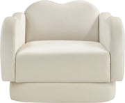 Bloom Velvet Upholstered Accent Chair in Cream - 44007Cream-C