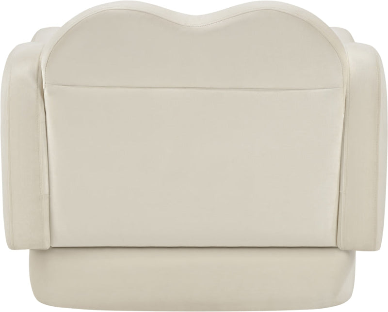 Bloom Velvet Upholstered Accent Chair in Cream - 44007Cream-C