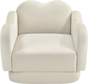Bloom Velvet Upholstered Accent Chair in Cream - 44007Cream-C