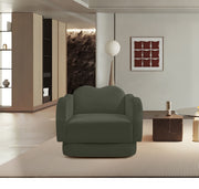 Bloom Velvet Upholstered Accent Chair in Green - 44007Green-C