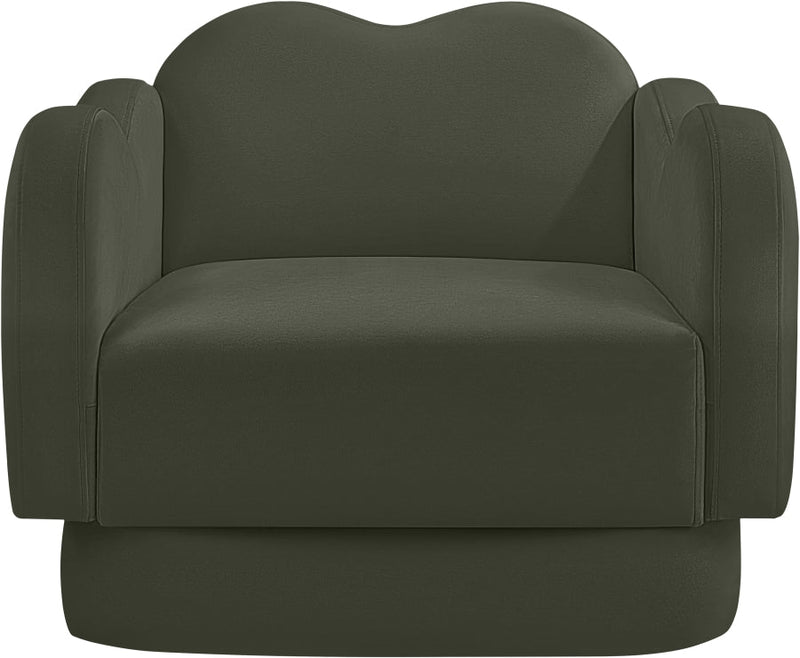 Bloom Velvet Upholstered Accent Chair in Green - 44007Green-C