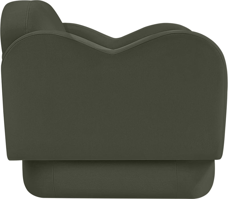 Bloom Velvet Upholstered Accent Chair in Green - 44007Green-C
