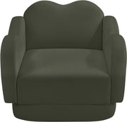 Bloom Velvet Upholstered Accent Chair in Green - 44007Green-C