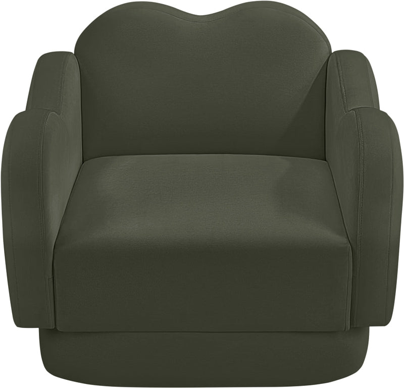 Bloom Velvet Upholstered Accent Chair in Green - 44007Green-C