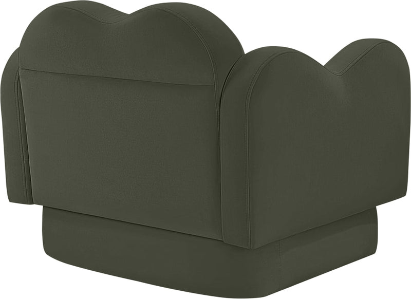 Bloom Velvet Upholstered Accent Chair in Green - 44007Green-C