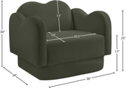 Bloom Velvet Upholstered Accent Chair in Green - 44007Green-C