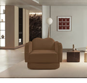 Bloom Velvet Upholstered Accent Chair in Saddle - 44007Saddle-C