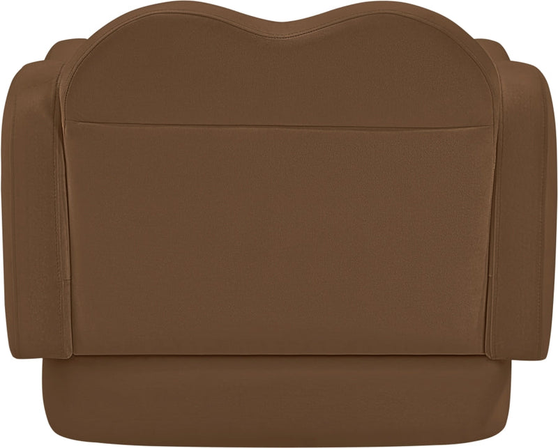 Bloom Velvet Upholstered Accent Chair in Saddle - 44007Saddle-C