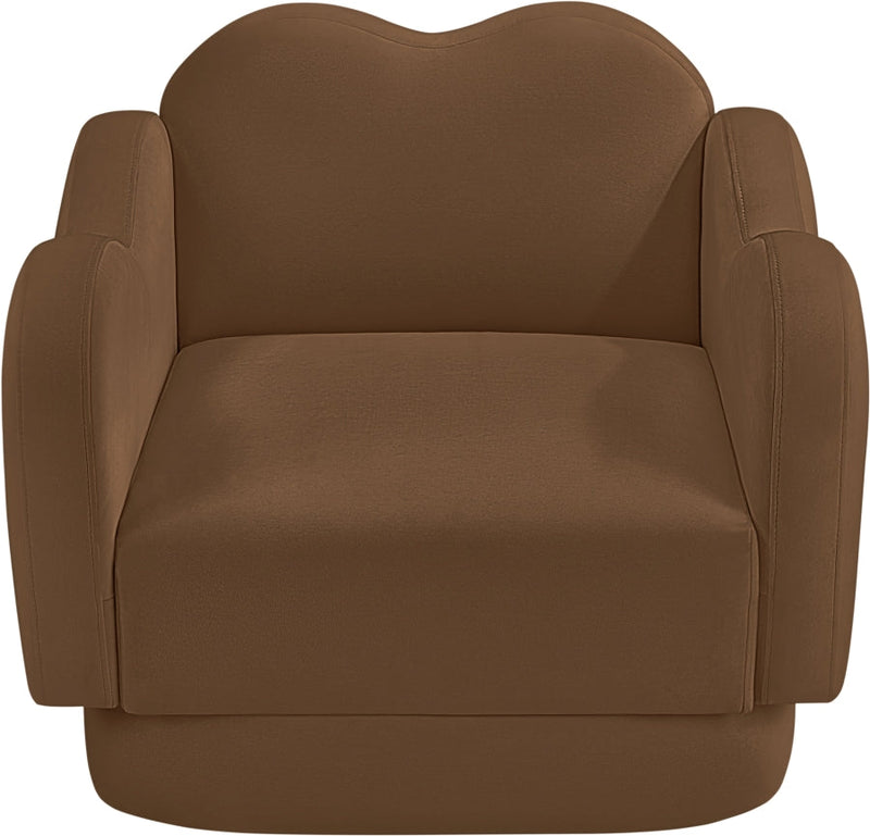 Bloom Velvet Upholstered Accent Chair in Saddle - 44007Saddle-C