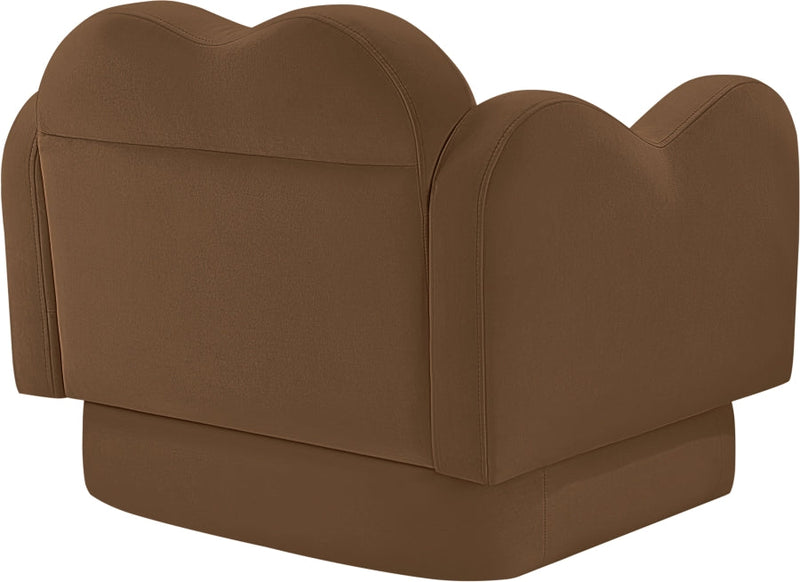 Bloom Velvet Upholstered Accent Chair in Saddle - 44007Saddle-C
