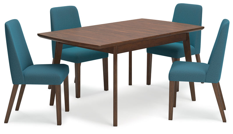 Lyncott Rectangular Dining Table and 4 Chairs in Blue/Brown from Ashley - Luna Furniture