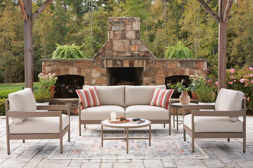 Bluff Trail Beige Outdoor Love/Chairs/Tables Set (Set of 5) - PCP383-080