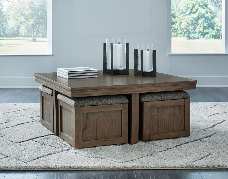 Boardernest Coffee Table with 1 End Table in Brown - PKG015856