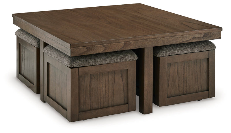 Boardernest Coffee Table with 1 End Table in Brown - PKG015856