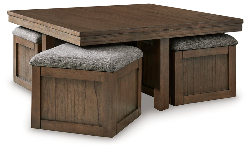 Boardernest Coffee Table with 1 End Table in Brown - PKG015856