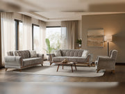 Bodrum 3-pieces (Sofa & Loveseat & Chair) Livingroom Set in Beige - 200-ST-BOD-HENRY07-321