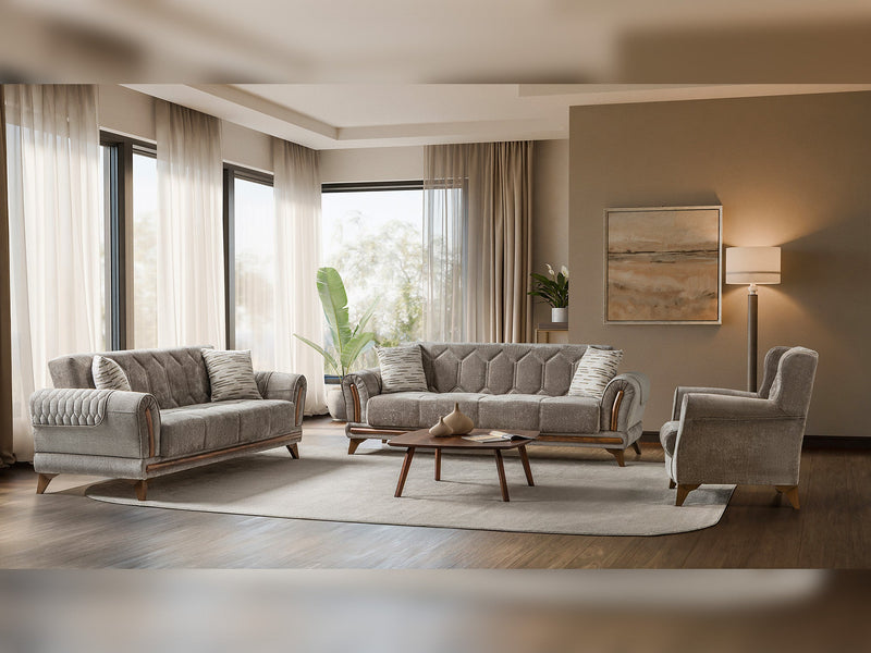 Bodrum 3-pieces (Sofa & Loveseat & Chair) Livingroom Set in Beige - 200-ST-BOD-HENRY07-321