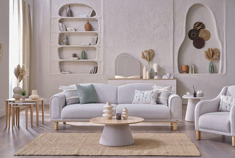 Boheems 3 Seat Sleeper Cream) - Gate FurnitureSleeper Sofa