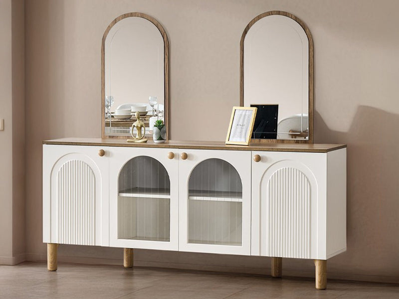 Bohem 72" Wide 4 Door Buffet With Mirror - Gate FurnitureBuffets & Sideboards