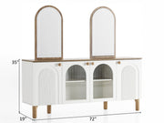 Bohem 72" Wide 4 Door Buffet With Mirror - Gate FurnitureBuffets & Sideboards