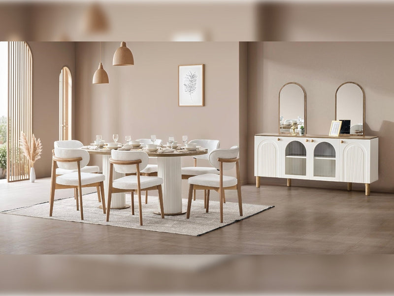 Bohem Diningroom (Consol With Mirror & Dining Table & 6 Dining Chair) - 115-BOH-SET