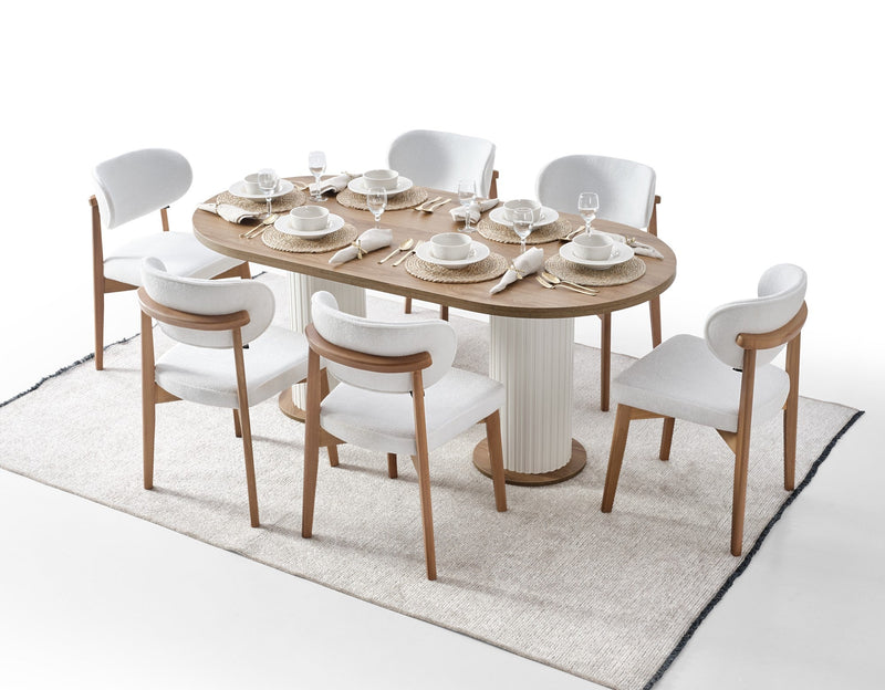 Bohem Diningroom (Consol With Mirror & Dining Table & 6 Dining Chair) - 115-BOH-SET