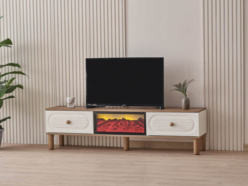 Bohem TV Stand With Electric Fireplace - Gate FurnitureTV Stands With Fireplace