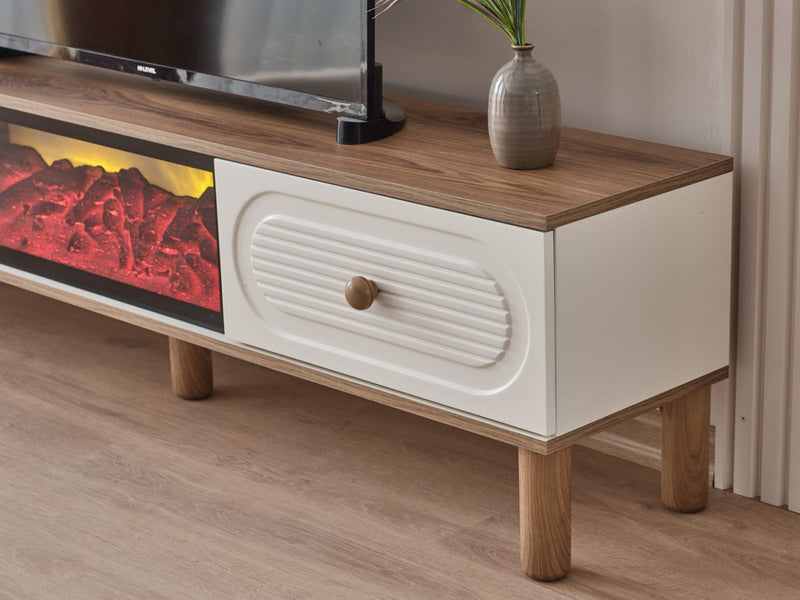 Bohem TV Stand With Electric Fireplace - Gate FurnitureTV Stands With Fireplace