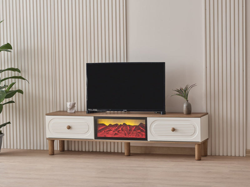 Bohem Tv Stand With Fireplace - 130-BOH-TV-F