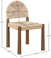 Bohemia Woven Seagrass Cord And Solid Wood Dining Chair in Beige, Set of 2 - 332-C