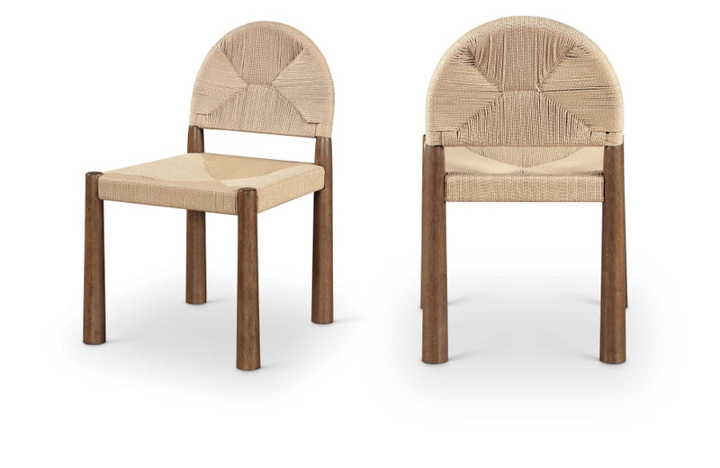 Bohemia Woven Seagrass Cord And Solid Wood Dining Chair in Beige, Set of 2 - 332-C