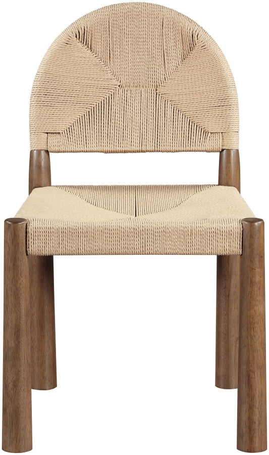 Bohemia Woven Seagrass Cord And Solid Wood Dining Chair in Beige, Set of 2 - 332-C