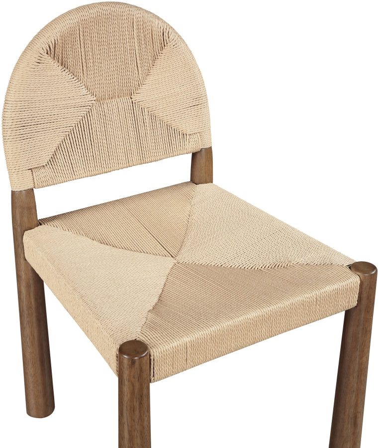 Bohemia Woven Seagrass Cord And Solid Wood Dining Chair in Beige, Set of 2 - 332-C