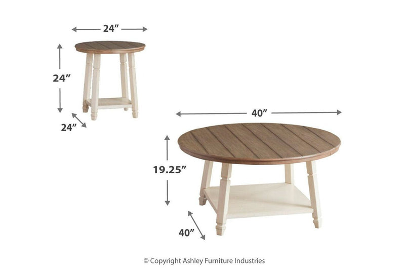 Bolanbrook Two - tone Table (Set of 3) - Gate FurnitureOccasional Table Set