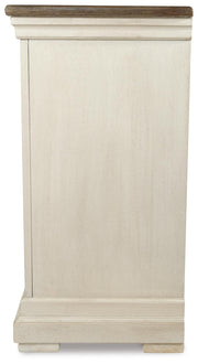 Bolanburg Antique White Counter Height Dining Table, 4 Barstools, Bench and Server - D647D32