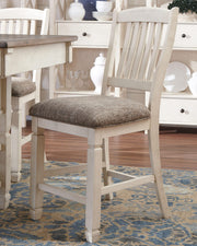 Bolanburg Antique White Counter Height Dining Table and 4 Barstools - D647D37