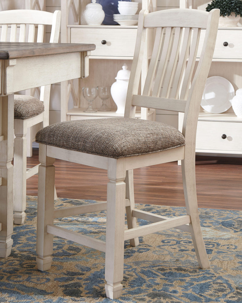Bolanburg Antique White Counter Height Dining Table and 4 Barstools - D647D37