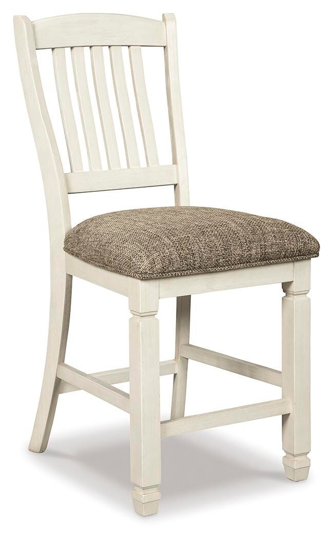 Bolanburg Antique White Counter Height Dining Table and 4 Barstools - D647D37