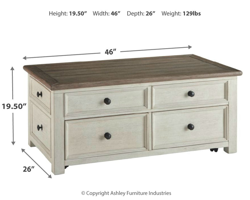 Bolanburg Coffee Table with 1 End Table in Two-tone - PKG008658