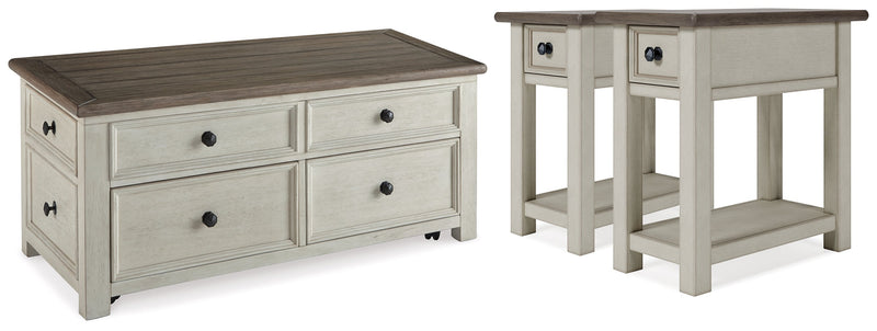Bolanburg Coffee Table with 2 End Tables in Two-tone - PKG010341