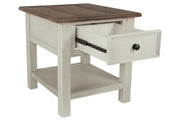 Bolanburg Two - tone Chairside End Table with USB Ports & Outlets - Gate FurnitureEnd Table Chair Side