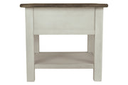Bolanburg Two - tone Chairside End Table with USB Ports & Outlets - Gate FurnitureEnd Table Chair Side