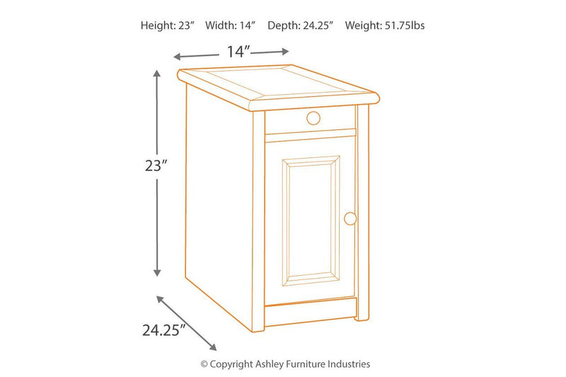 Bolanburg Two - tone Chairside End Table with USB Ports & Outlets - Gate FurnitureEnd Table Chair Side