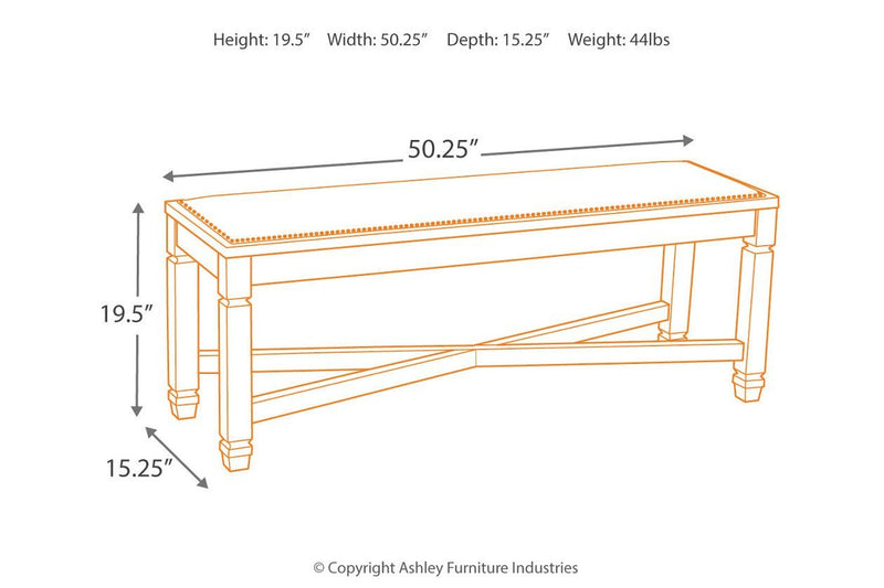 Bolanburg Two - tone Dining Bench - Gate FurnitureAccent Bench